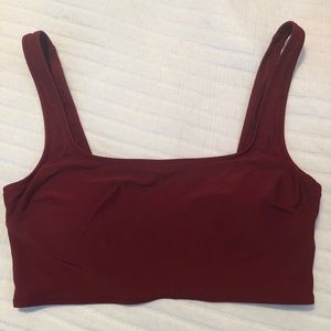 Aerie Wide Strap Long Line Bikini Top